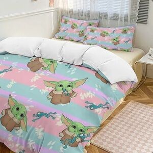 Baby YODA FULL Size Duvet Cover Set- 3 Piece Bed Set for Boys Girls
